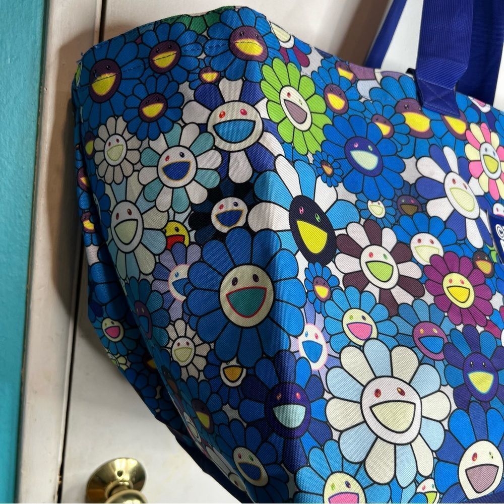 RARE! 2017 COMPLEXCON TAKASHI MURAKAMI HERSCHEL BLUE FLOWER XL TOTE SUPREME BAG - Picture 8 of 14